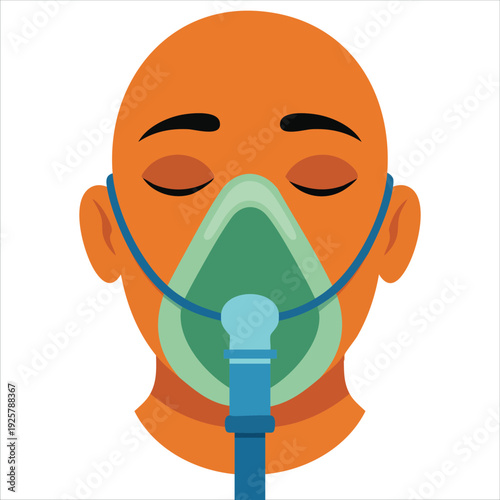 Respiratory Aid for Hospital and Healthcare Concepts Isolated Vector Illustration on White Background