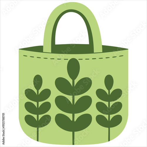 Eco friendly cotton tote bag with leaf design and sturdy handles for sustainable shopping and plastic waste reduction