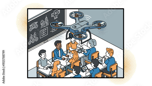 Classroom technology: drone demonstration in modern education setting