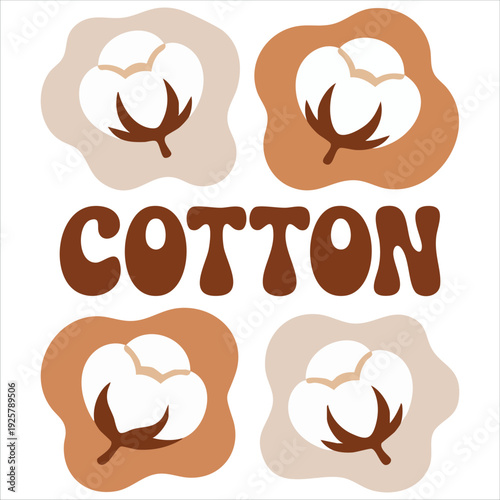 Cotton branches and flowers composition isolated on white for purity innocence and new beginnings symbolism