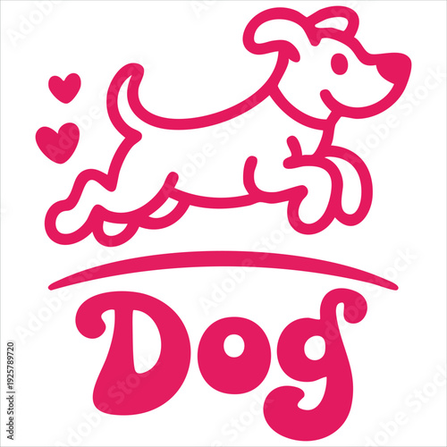 Flat vector pet logo with cat and dog for animal goods store and pet center insignia design