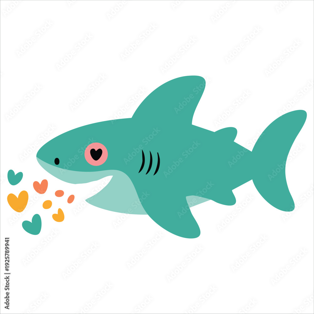 Obraz premium Adorable baby shark character cartoon vector for kids??life and underwater creature designs