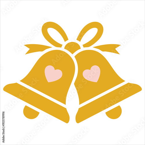 Wedding bell vector graphic design clipart for marriage ceremony and romantic celebration illustration themes