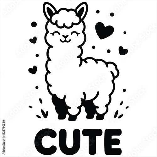 Cute llama saying print Scandinavian style for cards posters and textile designs