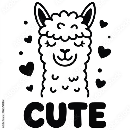 Adorable llama character vector Scandinavian style for book and t shirt design concepts