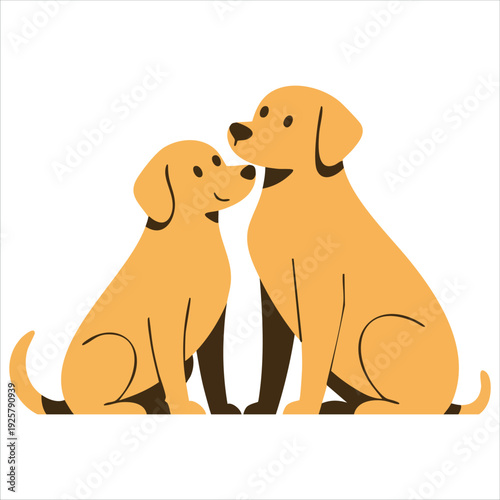 Active dogs playing vector illustration for pet energy and canine friendship concepts