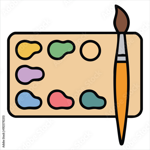 Watercolor icon isolated for art and painting concepts