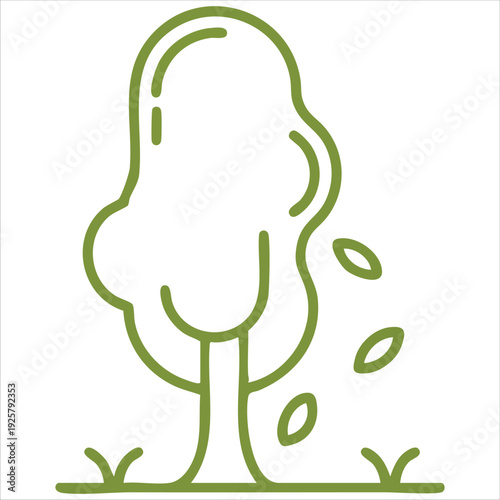 Tree symbol for forest and ecology concepts