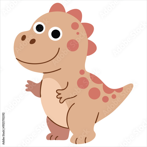 Friendly dino with roar text for kids print and Jurassic designs
