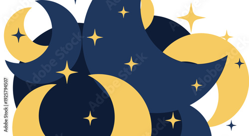 crescent moons and stars
