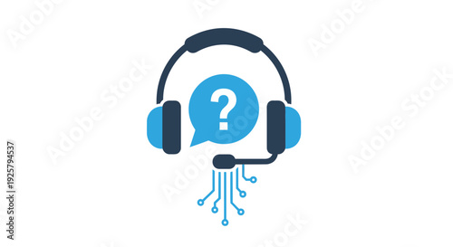 customer service headset with question mark