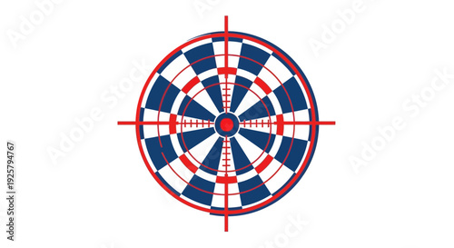 dartboard target with red crosshairs