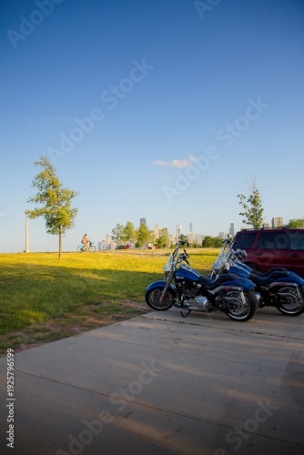 Wallpaper Mural View of a People Near the Lake in Chicago with the Chicago Skyline in the Background Torontodigital.ca