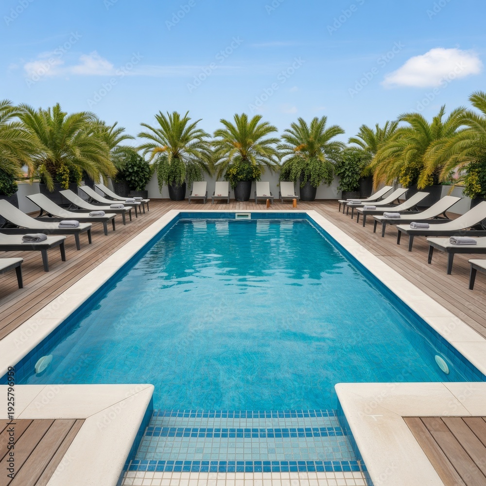 Fototapeta premium Beautiful resort swimming pool awaits