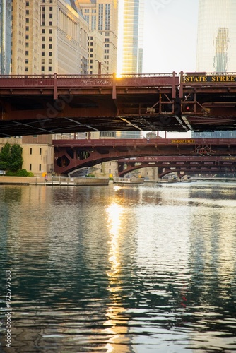 Wallpaper Mural View of the Chicago River at Sunrise Torontodigital.ca