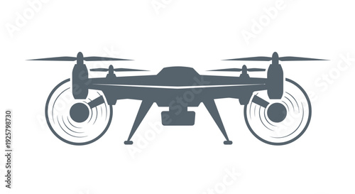 drone icon, gray silhouette