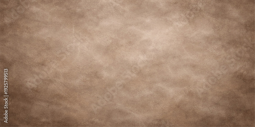 A blank vintage parchment page featuring an aged brown leather texture and a grungy antique paper background creates a retro material design for a textured art backdrop