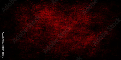 A dark vintage wallpaper design featuring a dirty red grunge texture with an aged paint pattern on an old wall backdrop for an art illustration