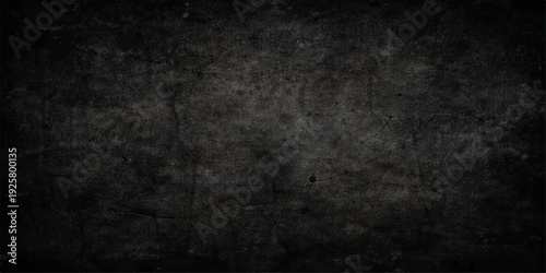 Dark aged concrete wall background with a rough black stone texture and vintage gray paper pattern for a dirty grunge design backdrop