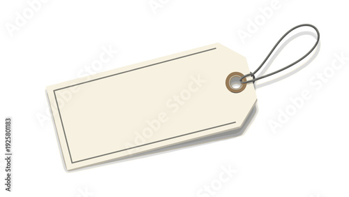 Blank price tag with string for retail and gift packaging