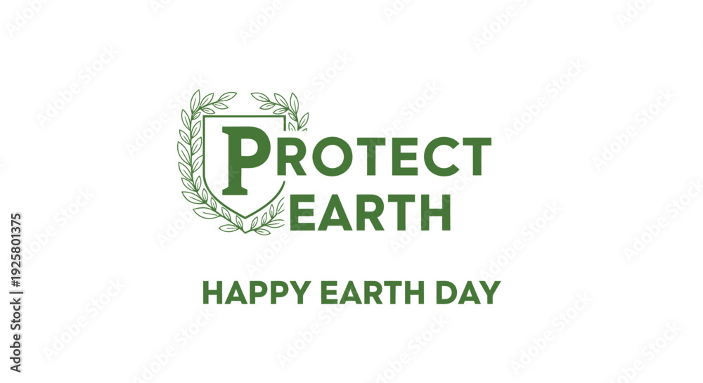 Fototapeta premium Earth Day Protect Earth logo vector