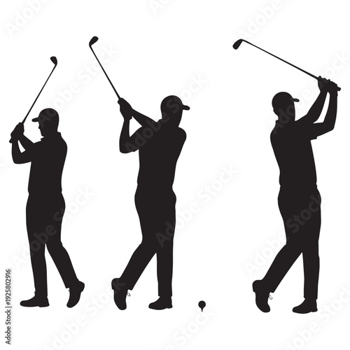 golfer,swing,silhouette flat design for sports illustration vector graphic for tournament theme