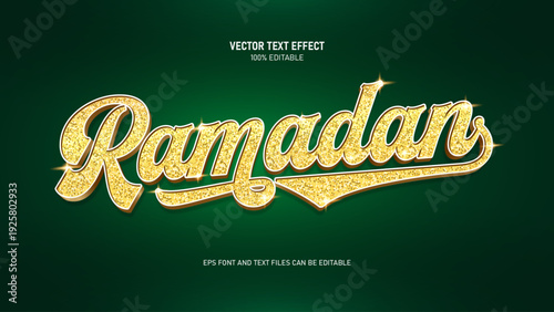 Ramadan gold Glitter Editable Text Effect