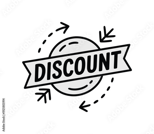 Discount banner icon represents marketing.