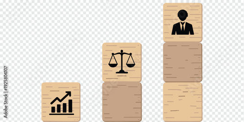 Business Icons for Law and Finance Isolated on Transparent Background Professional Services Concept