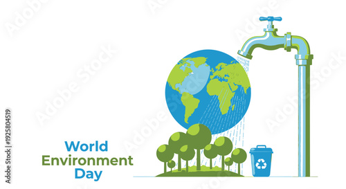 World Environment Day icon vector graphic