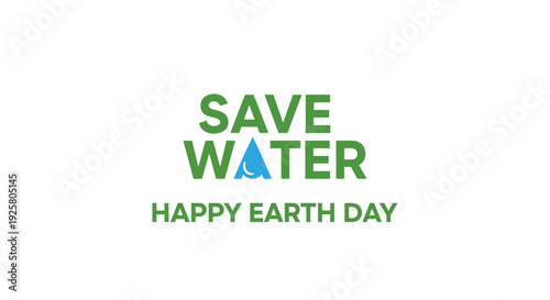 Earth Day save water icon