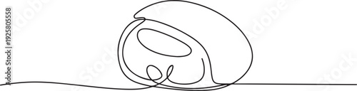 One continuous line drawing of Mochi food vector illustration. Traditional food in simple linear style vector design concept. one line art icon drawing vector