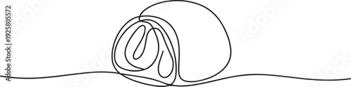 One continuous line drawing of Mochi food vector illustration. Traditional food in simple linear style vector design concept. one line art icon drawing vector
