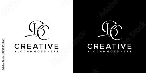 BC or CB initial letter logo design vector template