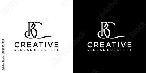 BC or CB initial letter logo design vector template