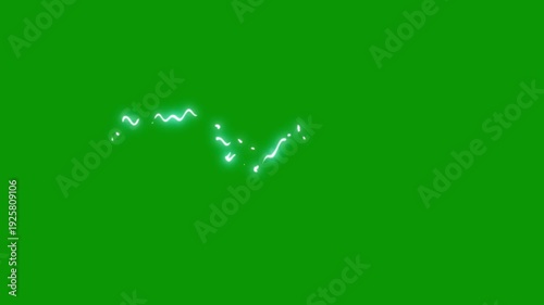 Spark Bursts & Flash FX energy Overlays, 4K Electric Lightning Elements Pack, Cartoon Thunder Flash Loop, Storm Power Charge Effect, 2D animation overlay on transparent green screen background. 4K