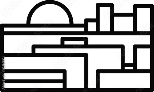 cityscape, geometric, illustration