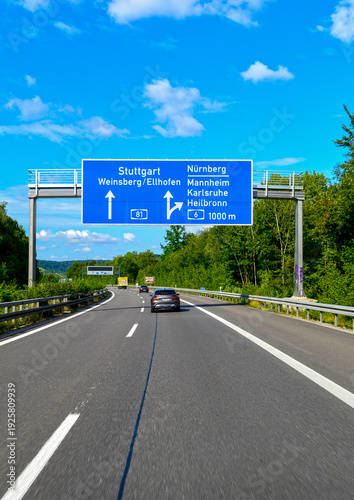 A81 in Fahrtrichtung Süden vor Kreuz Weinsberg in Baden-Württemberg