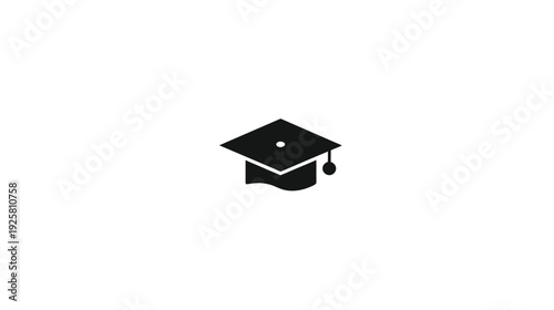 A simple graduation cap icon, rendered in black on a white background, centered