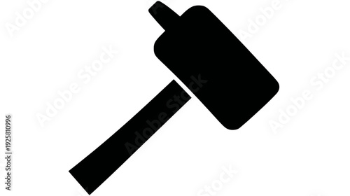 A simple, black mallet icon against a white background, angled right