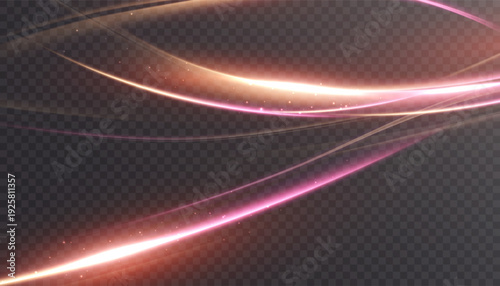 Dynamic abstract light lines with shimmering highlights, abstract light effect for background overlays.
