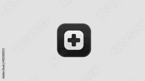 A square icon, slightly rounded, with a black background and a white plus symbol at the center
