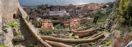 Photos Panoramic view of upper Gate and Winding Path in Monemvasia, Greece