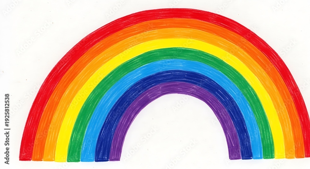 Obraz premium Vibrant Rainbow Illustration on White Background.