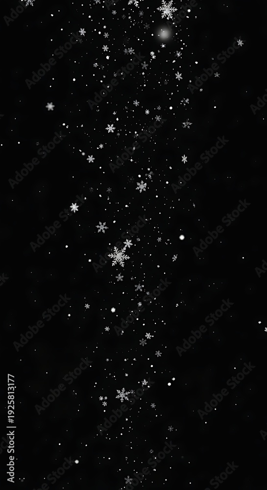 Obraz premium Snowflakes Falling Against Dark Background.