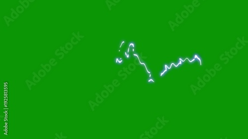 2D Cartoon Flash Energy FX Boom Animation, 4K Electric Lightning Elements Pack, Cartoon Thunder Flash Loop, Storm Power Charge Effect, 2D animation overlay on transparent green screen background. 4K