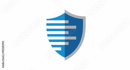 Shield With Data Bars, Representing Protection, Security, And Information Technology