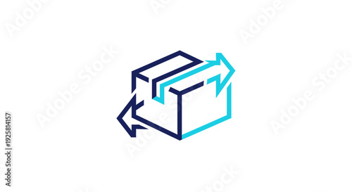 Shipping Logistics Symbol Composed Of Box And Arrows Indicating Movement And Delivery Processes