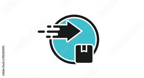 Shipping Logistics Symbol Illustrating Swift Delivery and Global Package Distribution Concept