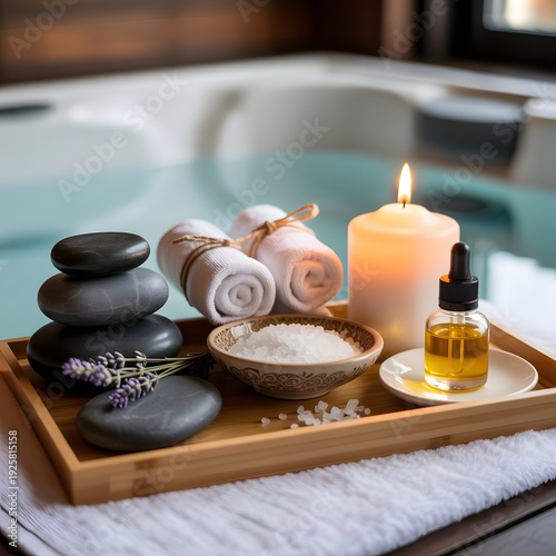 Tranquil spa set for relaxation